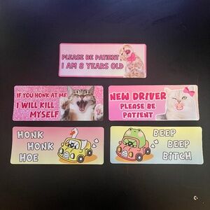 NEW 5 Magnetic Bumper Stickers Very Cute and Funny and hold great Heavy Duty